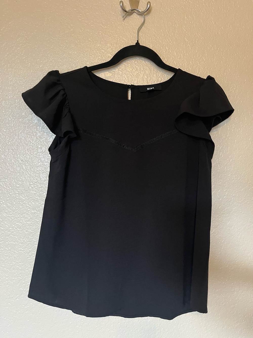 Black Ruffle Sleeve Blouse